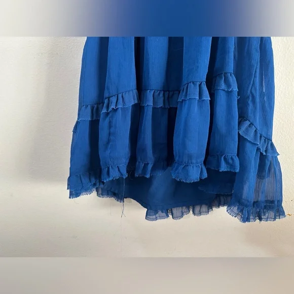 STARING AT STARS Delicate Blue Lace Ruffle Trim Dress SIZE SMALL 2 4 Tiers Adjut - Picture 10 of 11